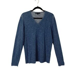 John Varvatos USA T-Shirt Heather Long Sleeve 100% Cotton Size S Blue Mens